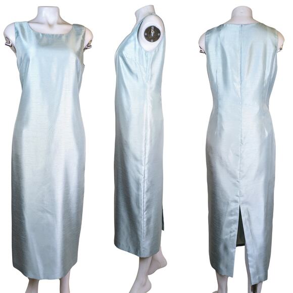 Jessica Howard Ice Blue 2Pc Maxi Asian Styled Embroidered Dress Size 12 Petite - Picture 8 of 11